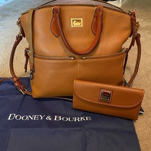 Dooney and Bourke Pebble Leather Tan Satchel